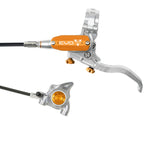 Hope Tech 4 EVO X2 Flatmount - Silver/Orange - Braided - No Rotor