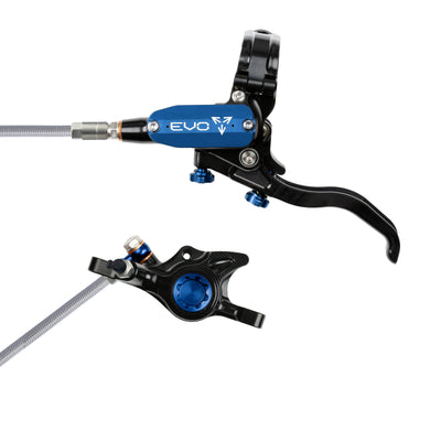 Hope Tech 4 EVO X2 - Black/Blue - Braided - No Rotor