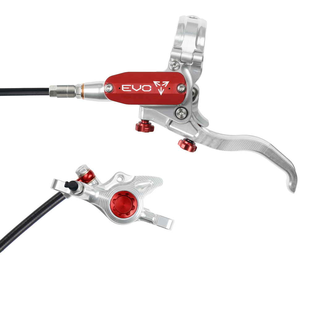 Hope Tech 4 EVO X2 - Silver/Red - No Rotor