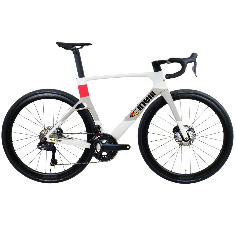 Cinelli Aeroscoop Ultegra Di2 Road Bike In Coral White
