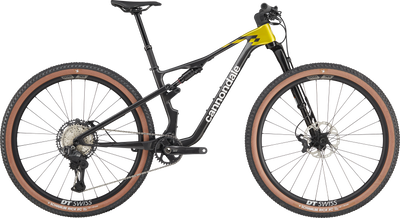 2025 Cannondale Scalpel Carbon 2 Lefty Full Suspension Mountain Bike in Phoenix Yellow, side view