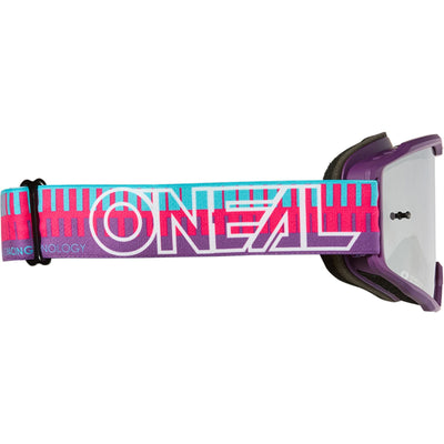 O'Neal B-10 Goggle STRIPED Pink/Purple - clear
