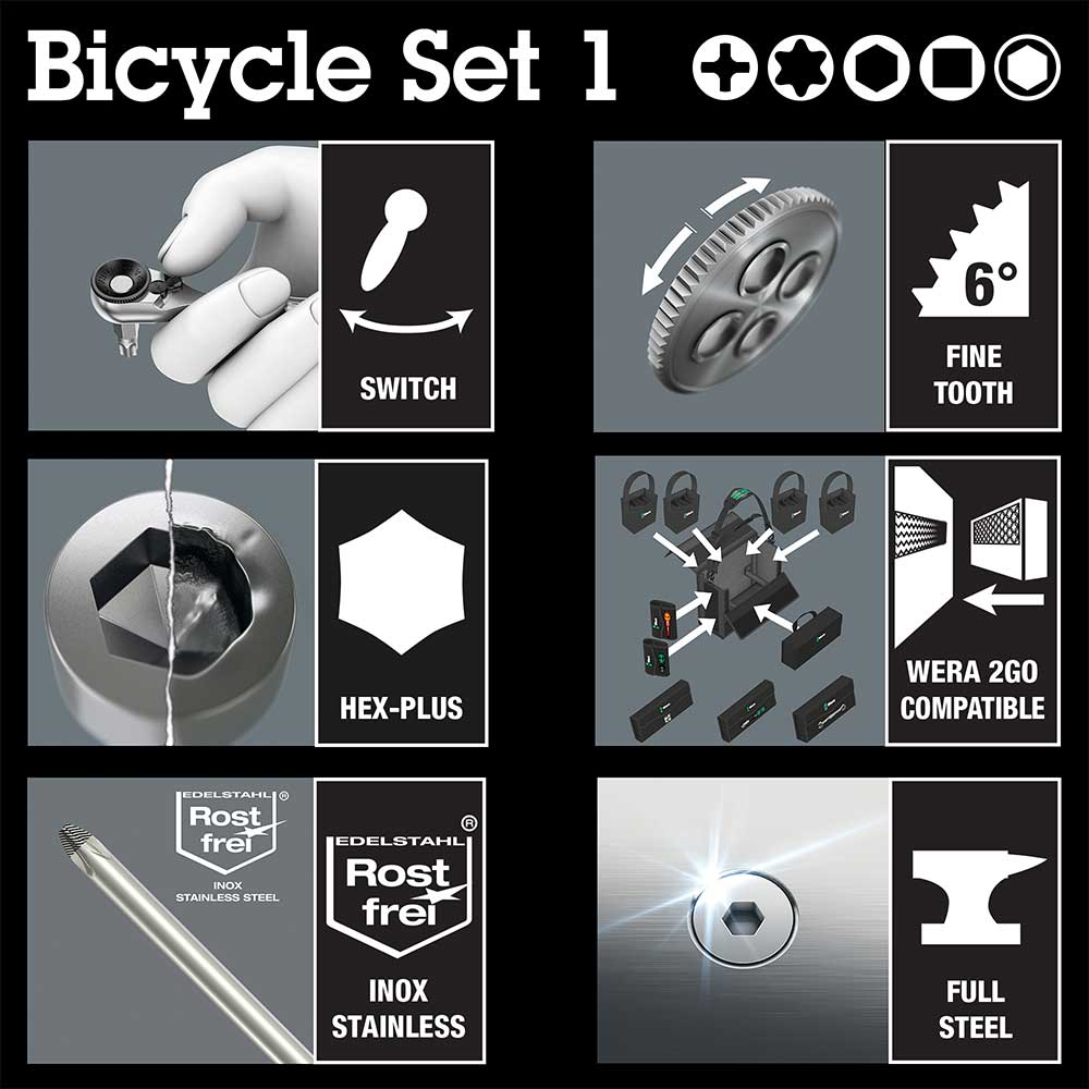 Wera Bicycle Set 1 Zyklop Ratchet Screwdriver Set 14pcs