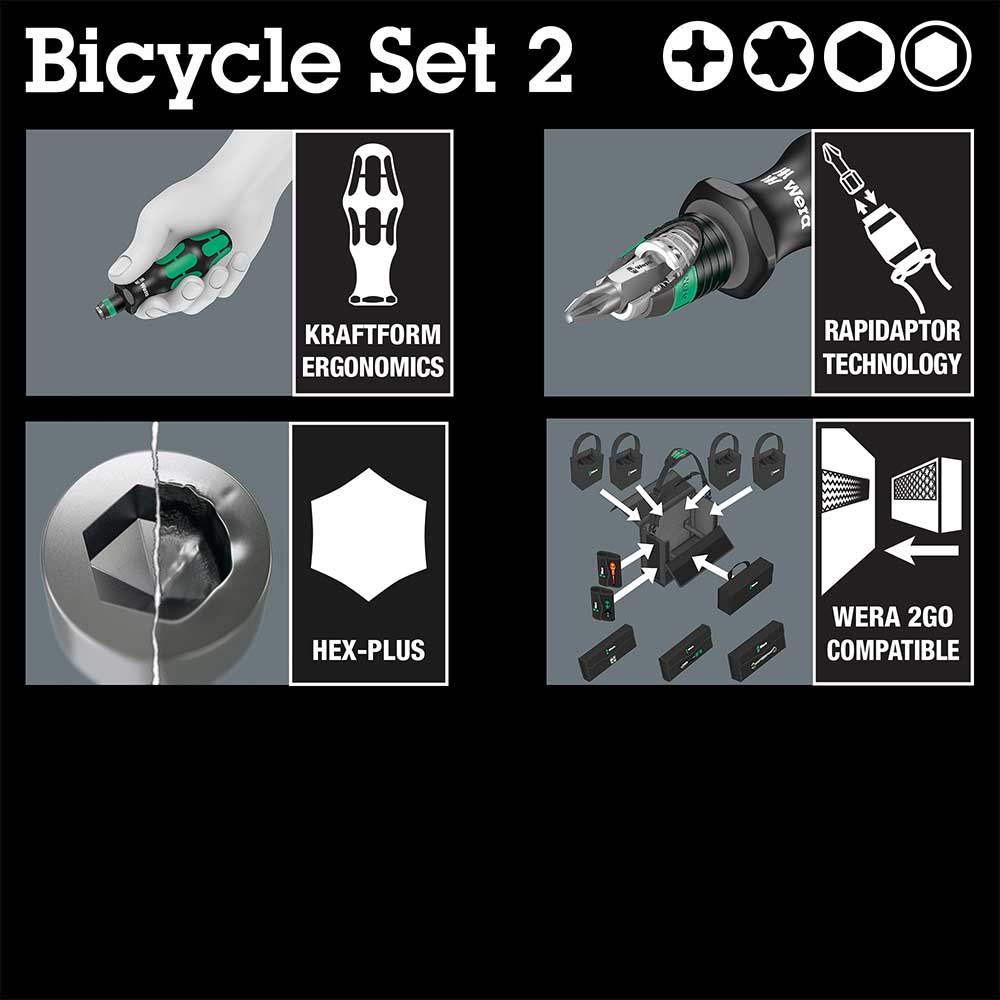 Wera Bicycle Set 2 Kraftform Compact Screwdriver 13pcs