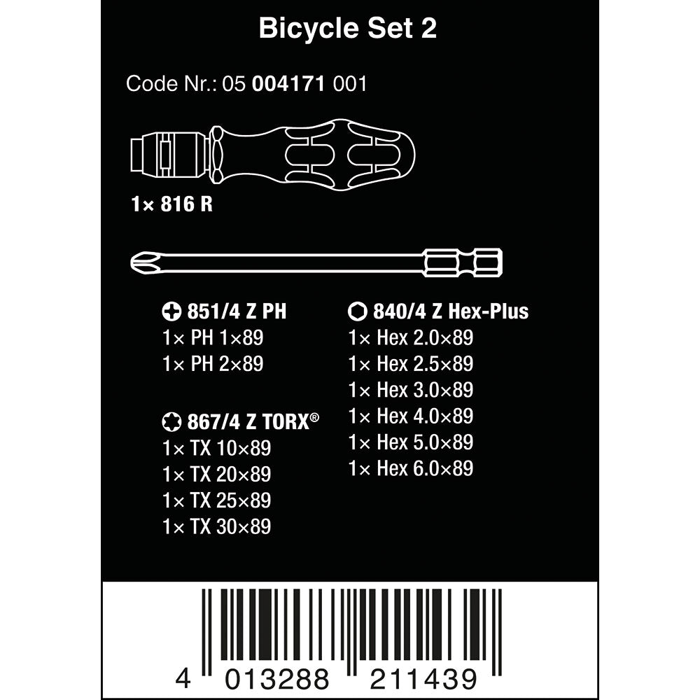 Wera Bicycle Set 2 Kraftform Compact Screwdriver 13pcs