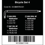 Wera Bicycle Set 4 Colour Coded Hex & Torx L-Keys Set 9pcs