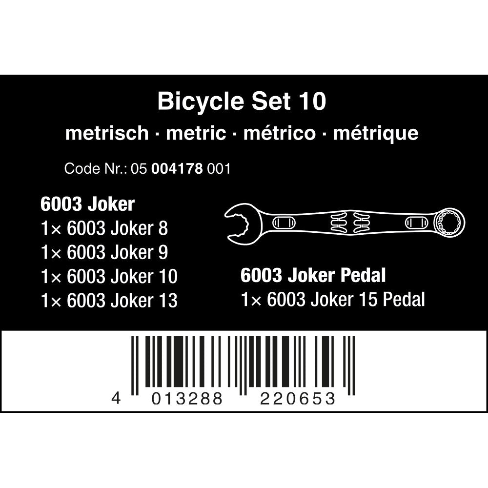 Wera Bicycle Set 10 Joker Wrench Spanner Set 5pcs