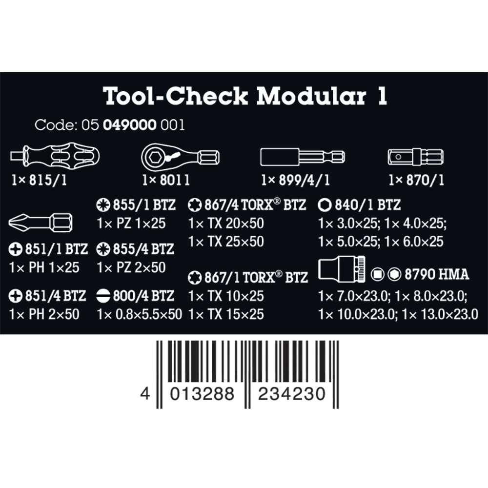 Wera Tool Check Modular 1, 21 Pieces