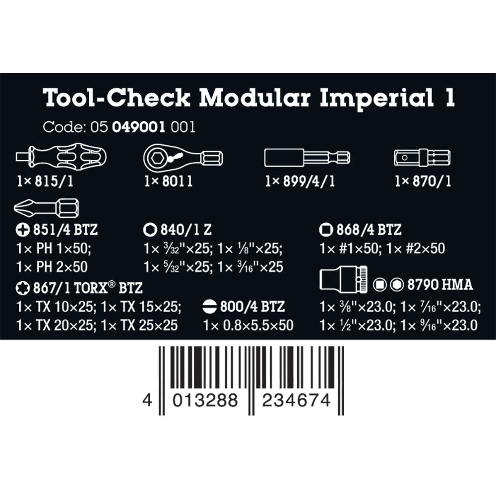 Wera Tool Check Modular Imperial 1, 21 Pieces