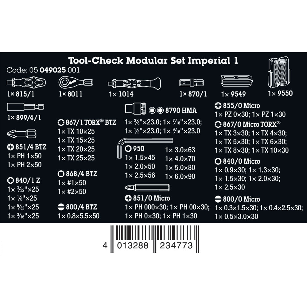 Wera Tool-Check Modular Set Imperial, 50 Pieces