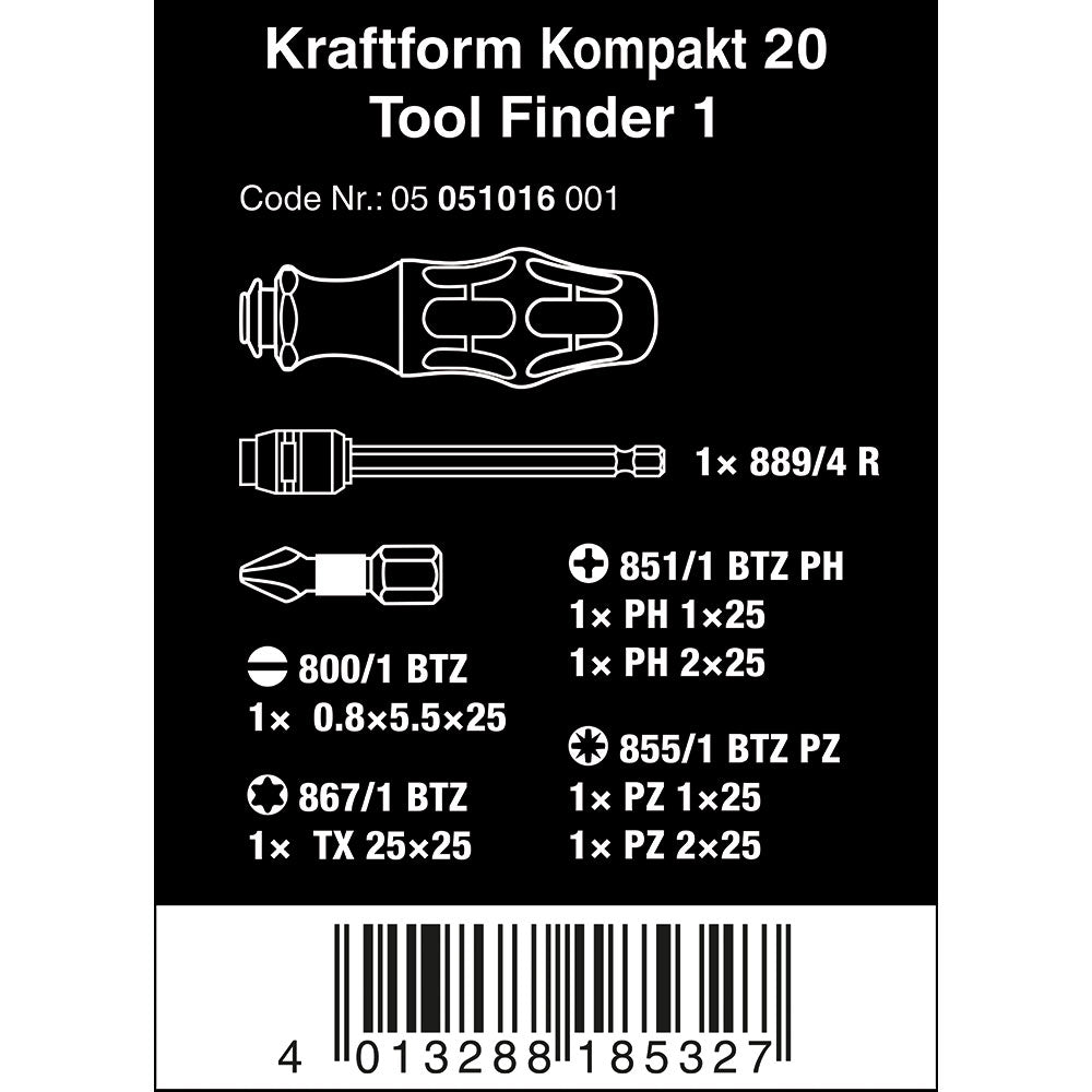 Wera Kraftform Kompakt 20 Tool Finder 1 with pouch