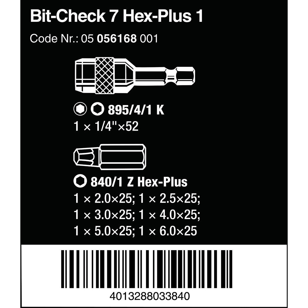 Wera Bit-Check 7 Hex-Plus 1