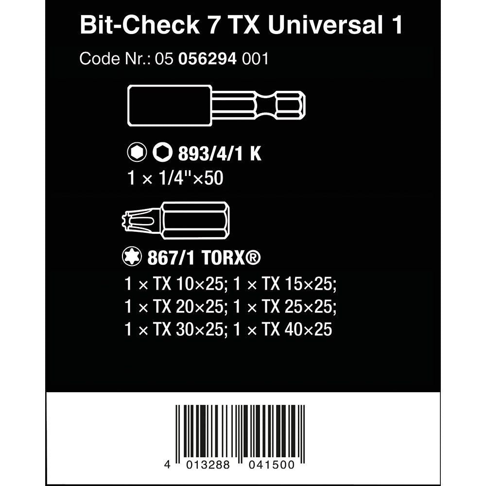 Wera Bit-Check 7 TX Universal 1
