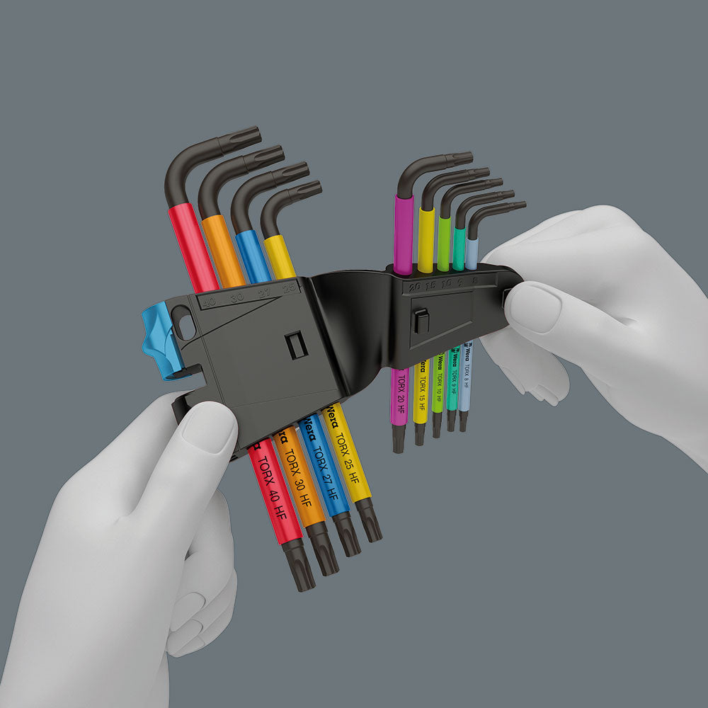 Wera 967/9 TX Multicolour HF 1 L-key Set With Holding Function