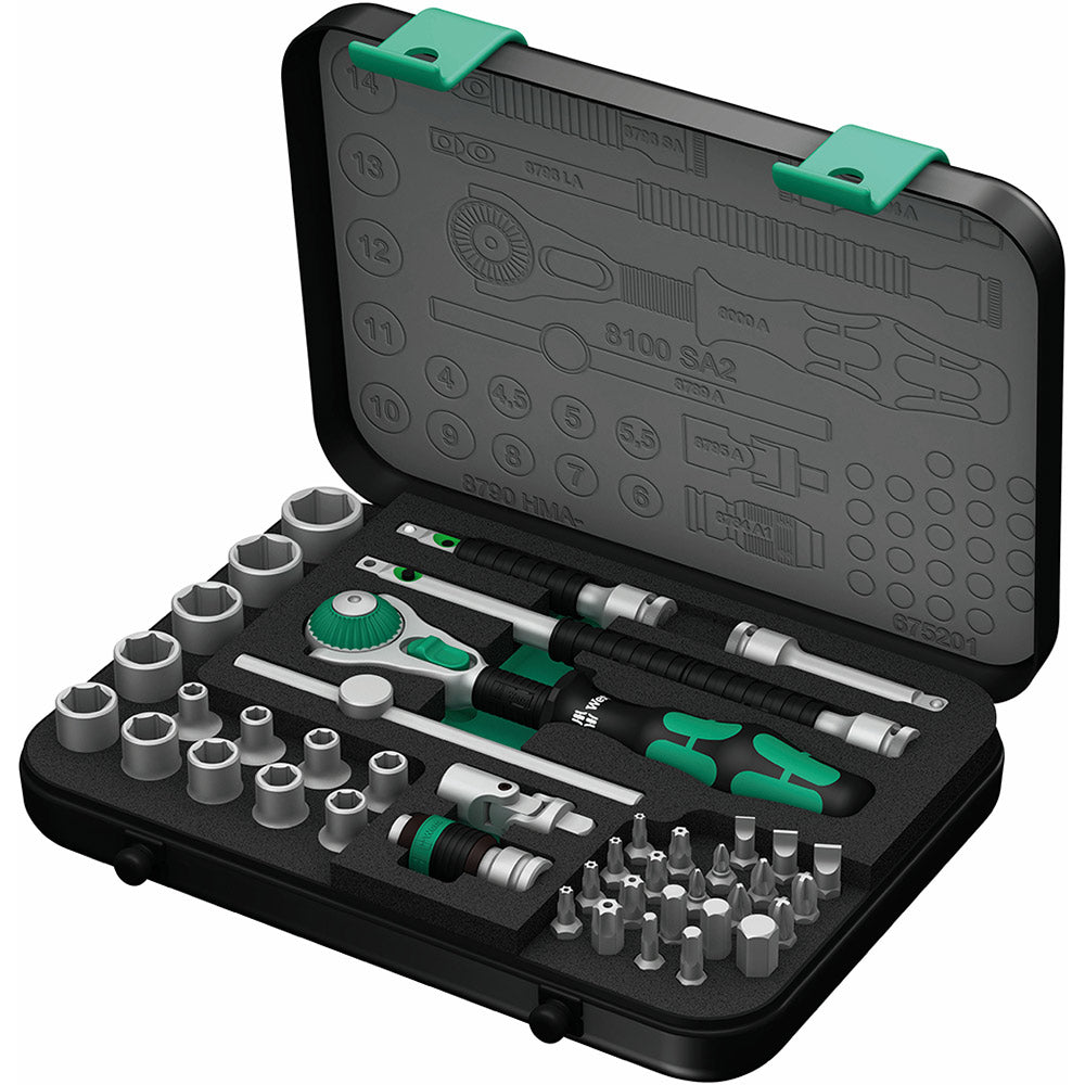 Wera 8100 SA 2 Zyklop Speed Ratchet Set 1/4 Drive Metric