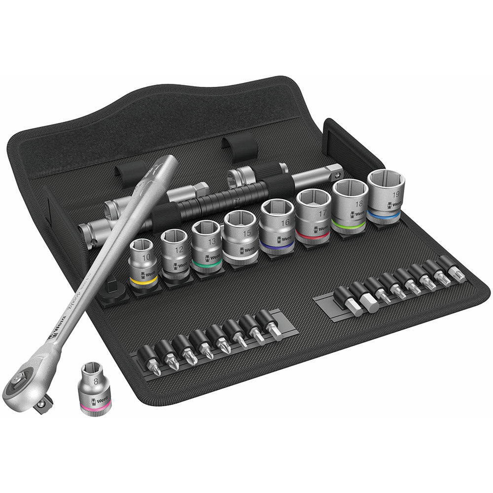 Wera 8100 SB 7 Zyklop Ratchet Set With Square 3/8 Drive