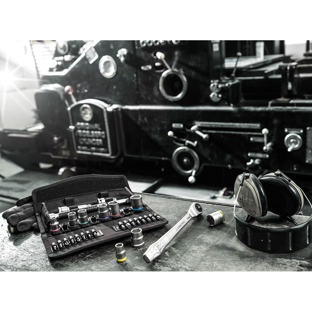 Wera 8100 SB 7 Zyklop Ratchet Set With Square 3/8 Drive