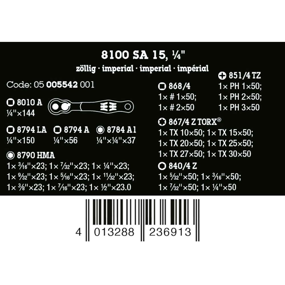 Wera 8100 Zyklop Ratchet Set, 28 pcs