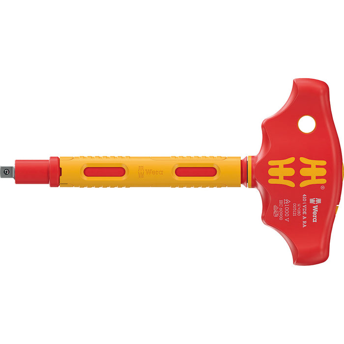 Wera VDE Insulated T-Handle Ratchet Screwdriver for 1/4" Sockets