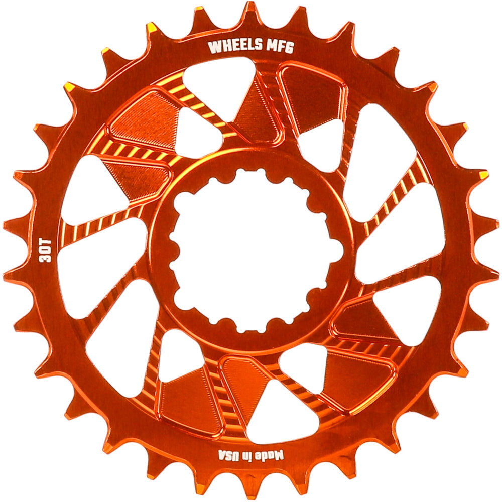 Wheels Manufacturing Wheels MFG Chainring - Anodized Shimano Direct Mount HG+ - 1.5mm Inboard - 30 teeth / Orange