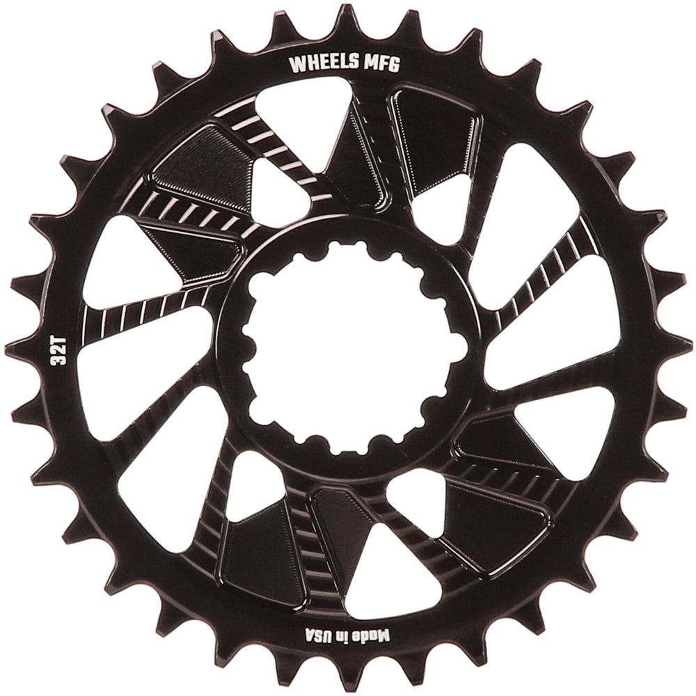Wheels MFG Black Chainring, SRAM 3-Bolt, 3mm, Hyperglide+ Chain