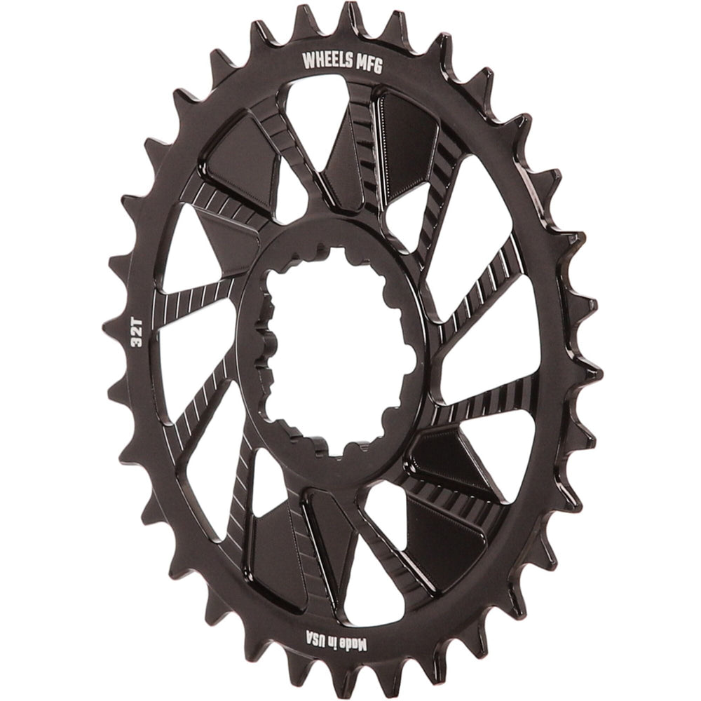 Wheels MFG Black Chainring, SRAM 3-Bolt, 3mm, Hyperglide+ Chain