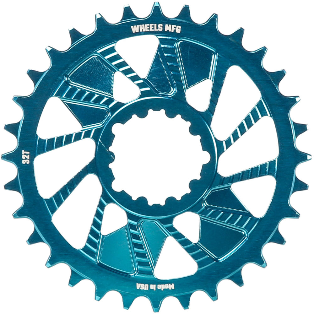 Wheels Manufacturing Wheels MFG Chainring - Anodized Shimano Direct Mount HG+ - 1.5mm Inboard - 32 teeth / Teal