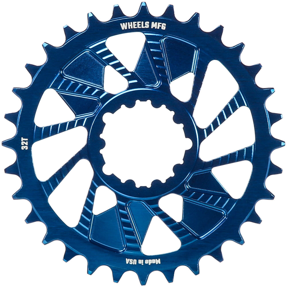 Wheels Manufacturing Wheels MFG Chainring - Anodized Shimano Direct Mount HG+ - 1.5mm Inboard - 32 teeth / Blue