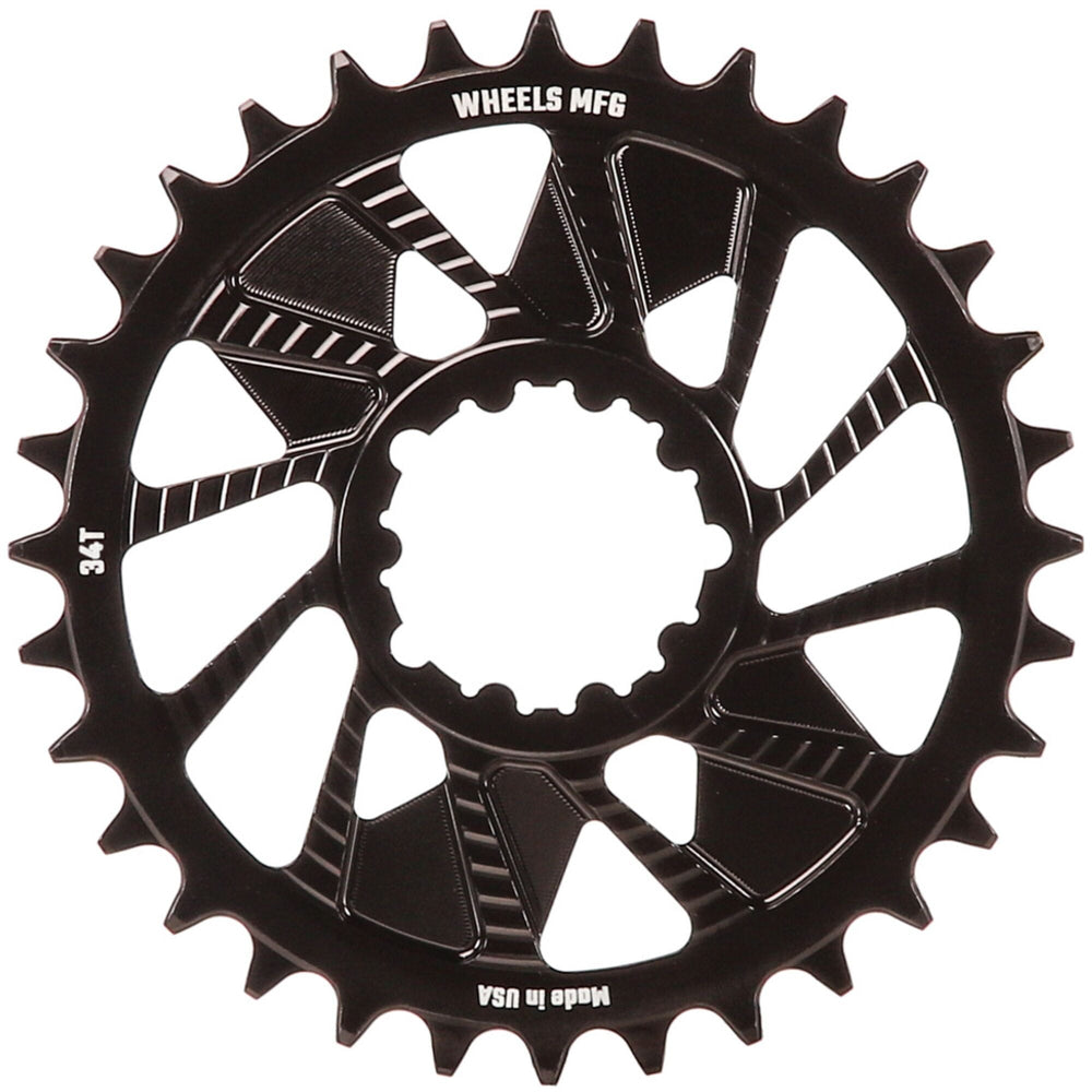 Wheels Manufacturing Wheels MFG Chainring - Anodized Shimano Direct Mount HG+ - 1.5mm Inboard - 34 teeth / Black