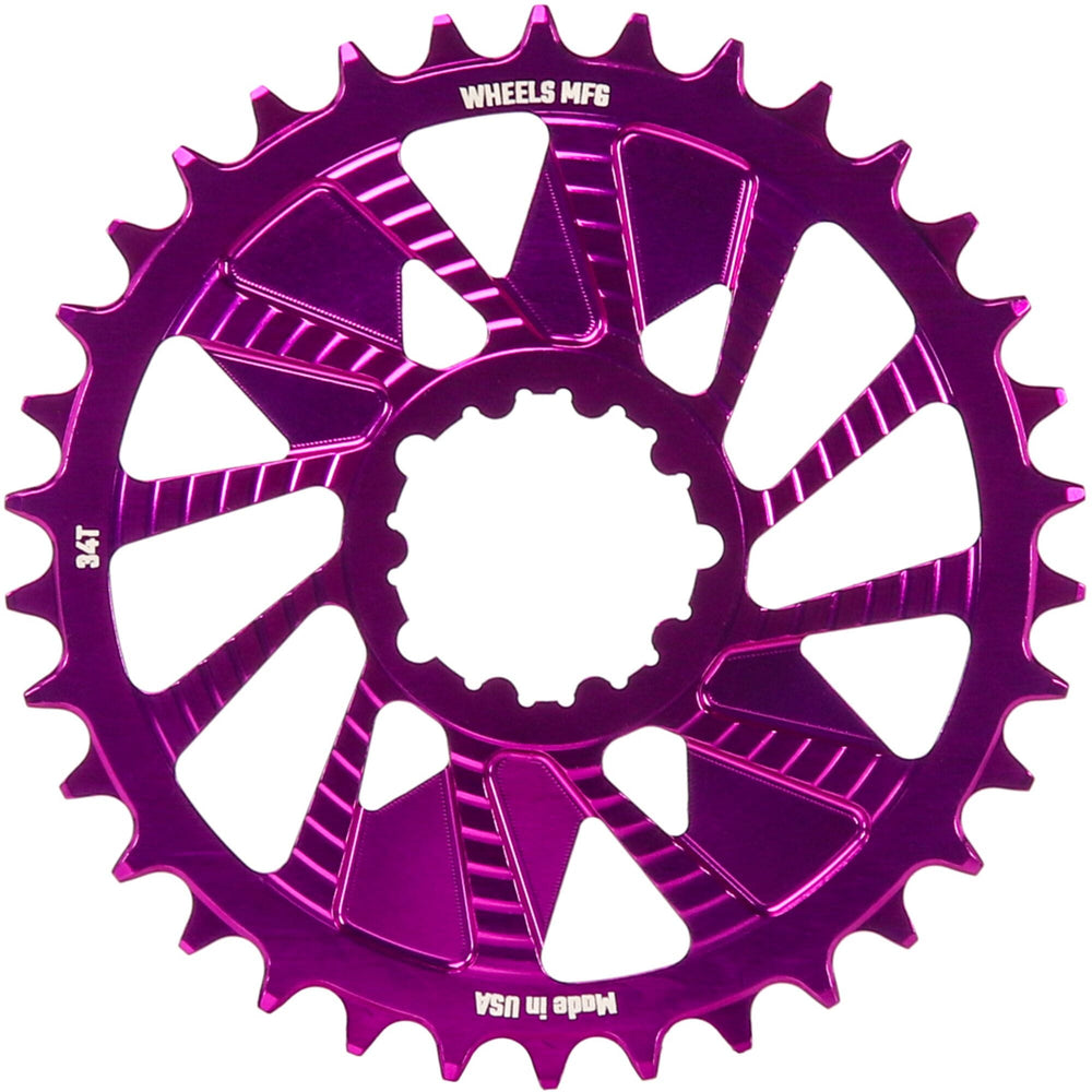 Wheels Manufacturing Wheels MFG Chainring - Anodized Shimano Direct Mount HG+ - 1.5mm Outboard - 34 teeth / Purple