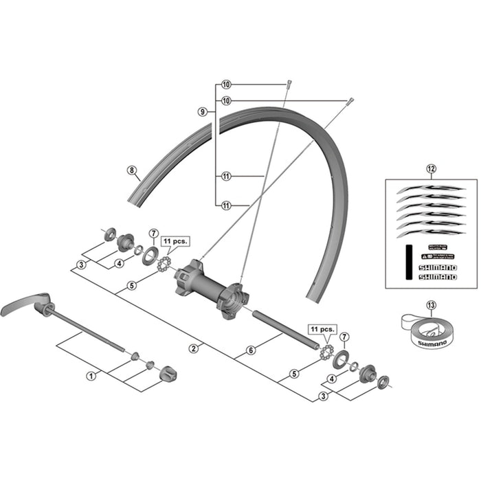 Shimano WH-RS300-CL-F spoke, 282 mm