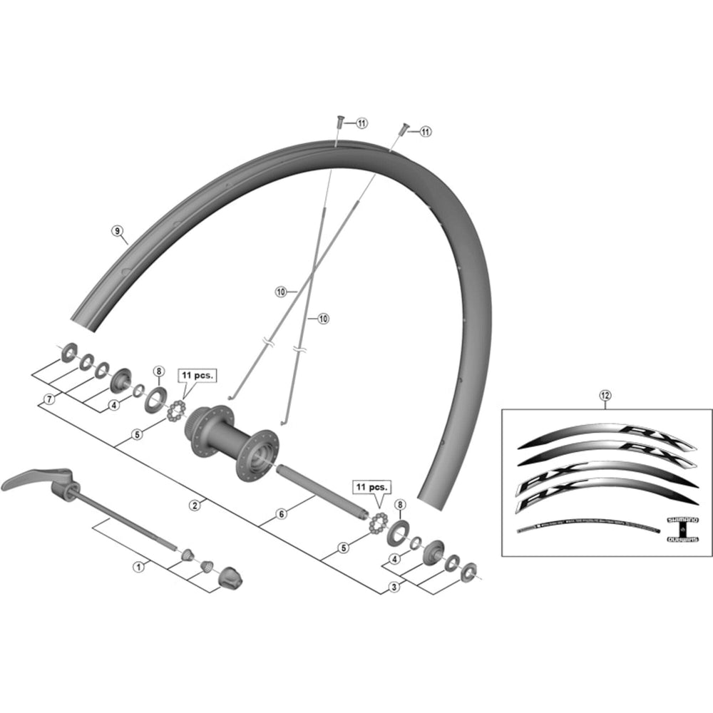 Shimano WH-RX010-F complete quick release, 133 mm