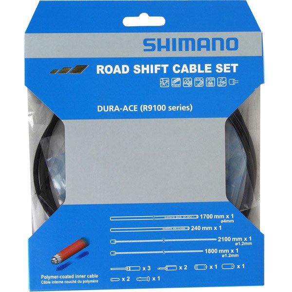 Shimano RS900 Road gear cable set, Polymer coated inners, black