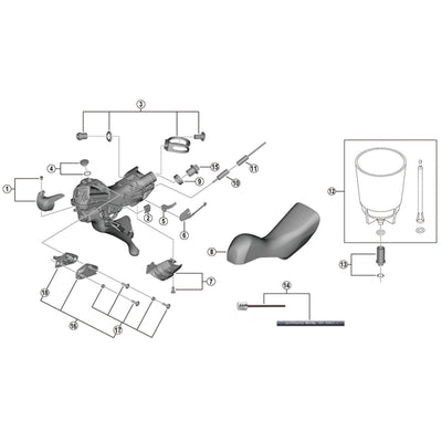 Shimano ST-R9120 left hand name plate L and fixing screw