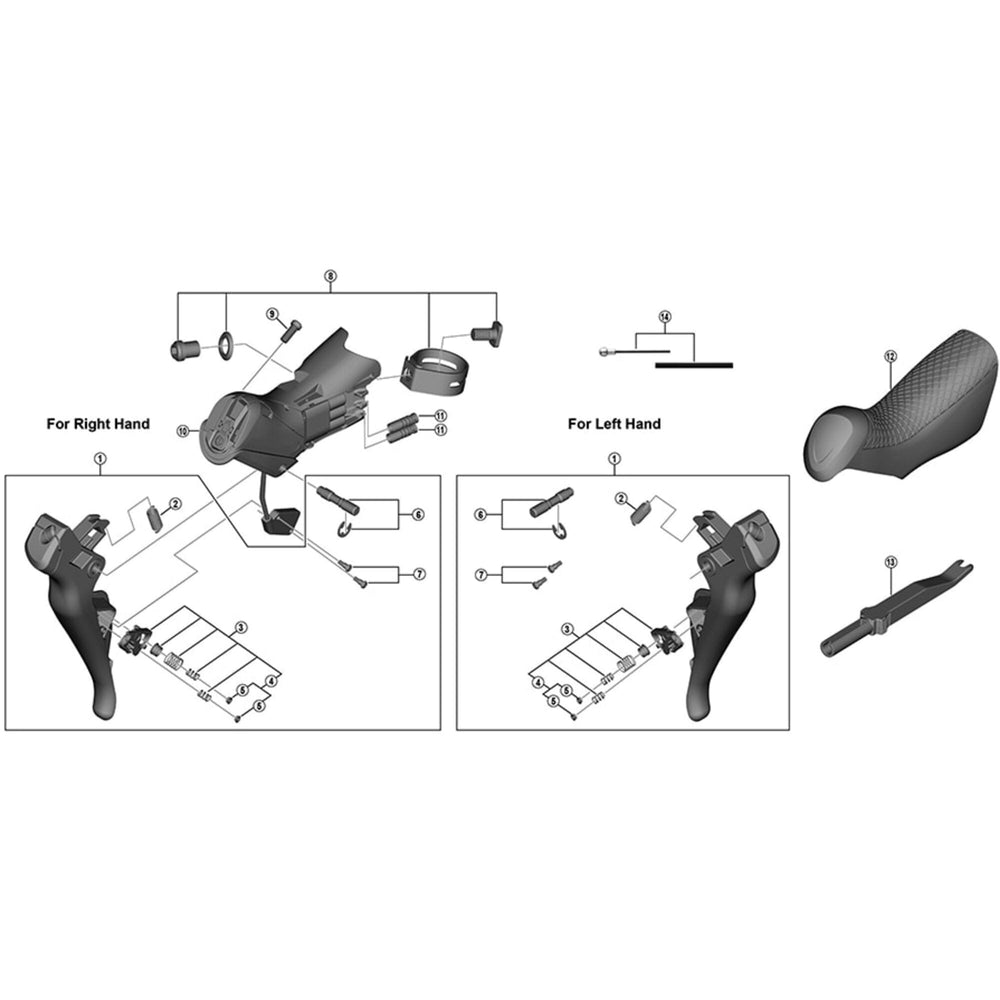 Shimano ST-R8050 right hand bracket unit