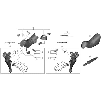 Shimano ST-R8050 right hand bracket unit