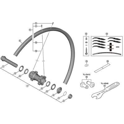 Shimano WH-RS370-TL-R12 spoke, 300 mm