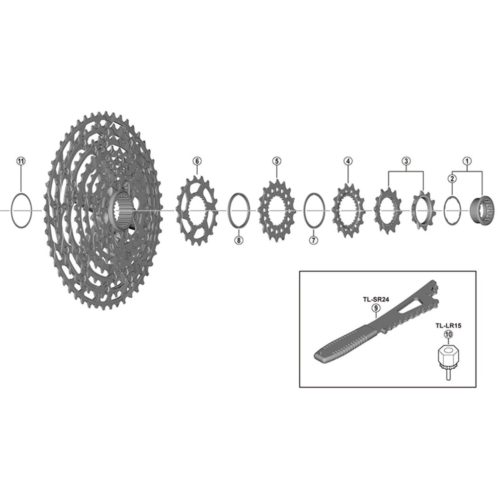 Shimano CS-M7100 lock ring and spacer