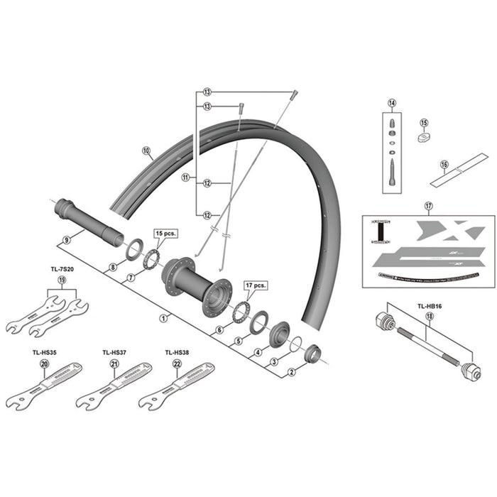 Shimano WH-M8120-TL-F15-B-29 spoke, 293 mm