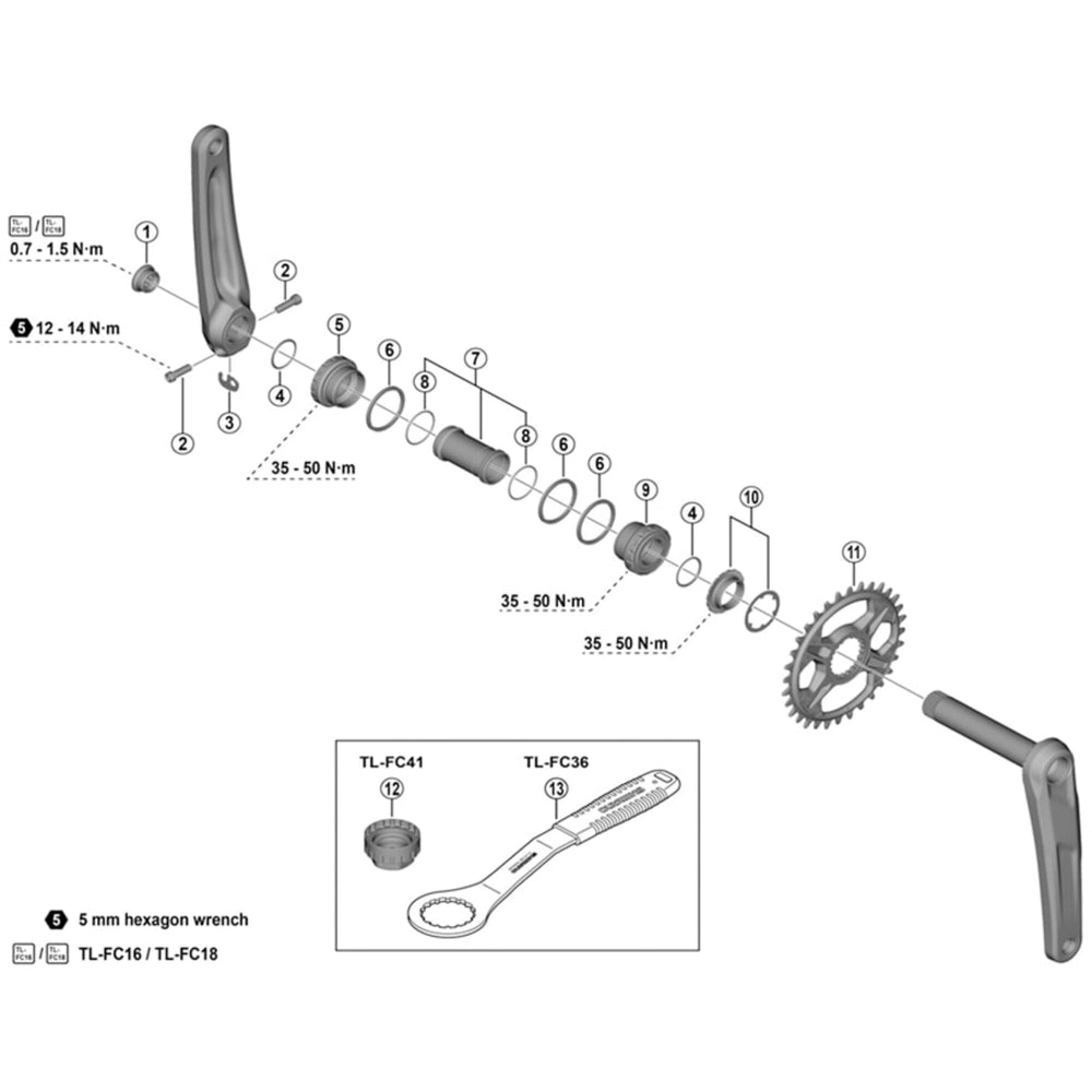Shimano FC-M6100-1 lock ring and washer