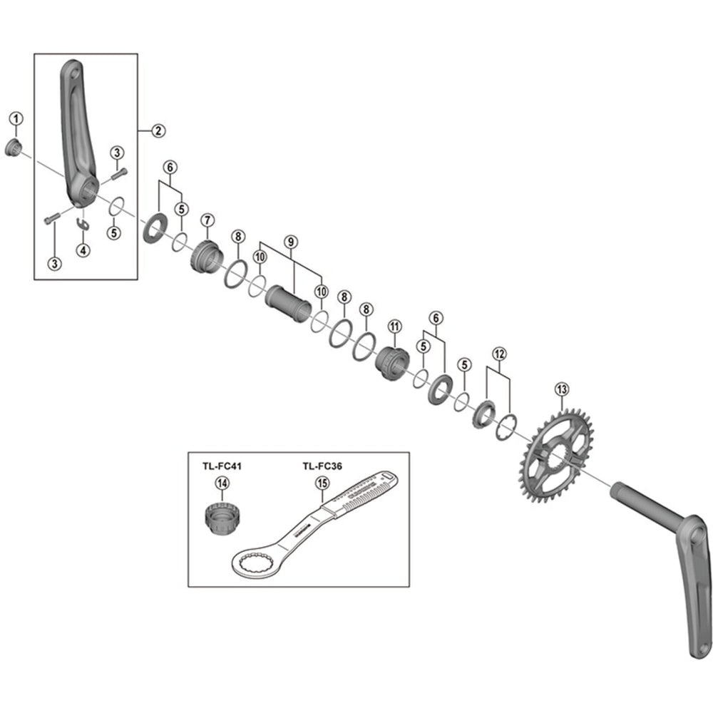 Shimano FC-M6100-1 Deore 12 speed single chainring, 30T