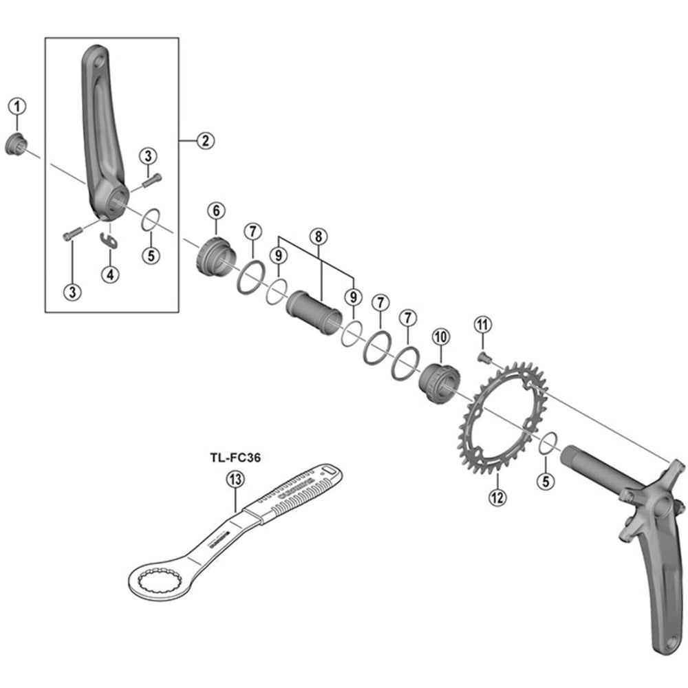 Shimano FC-M5100-1 gear fixing screw M8 x 11.5 mm, pack of 4