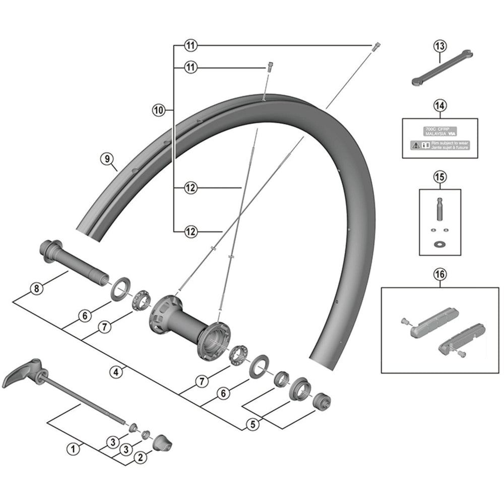 Shimano WH-R9200-C36-TU-F spoke, 275 mm