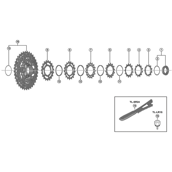 Shimano CS-R7100 sprocket, 11T C, built in spacer type
