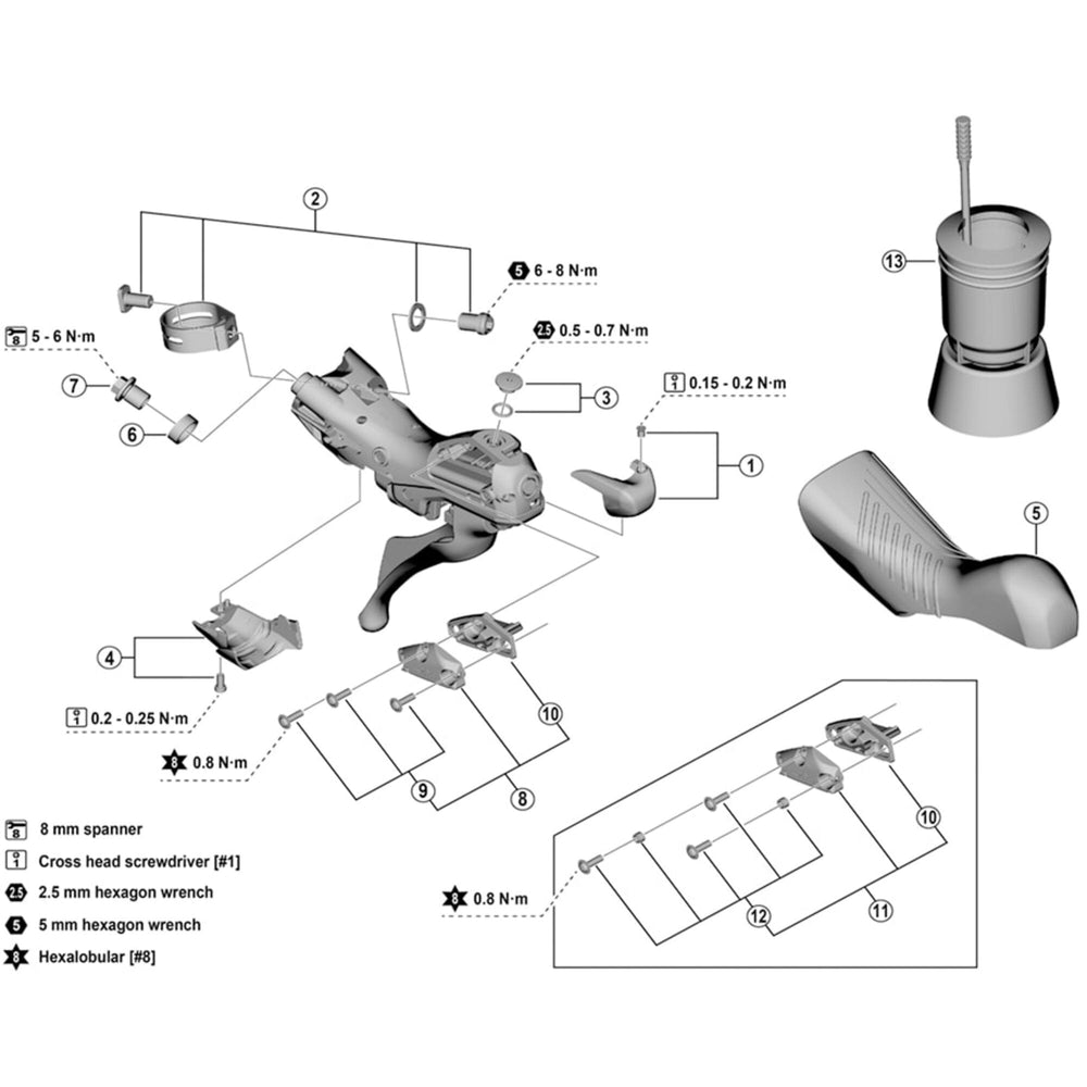 Shimano ST-R7120 left hand lid unit