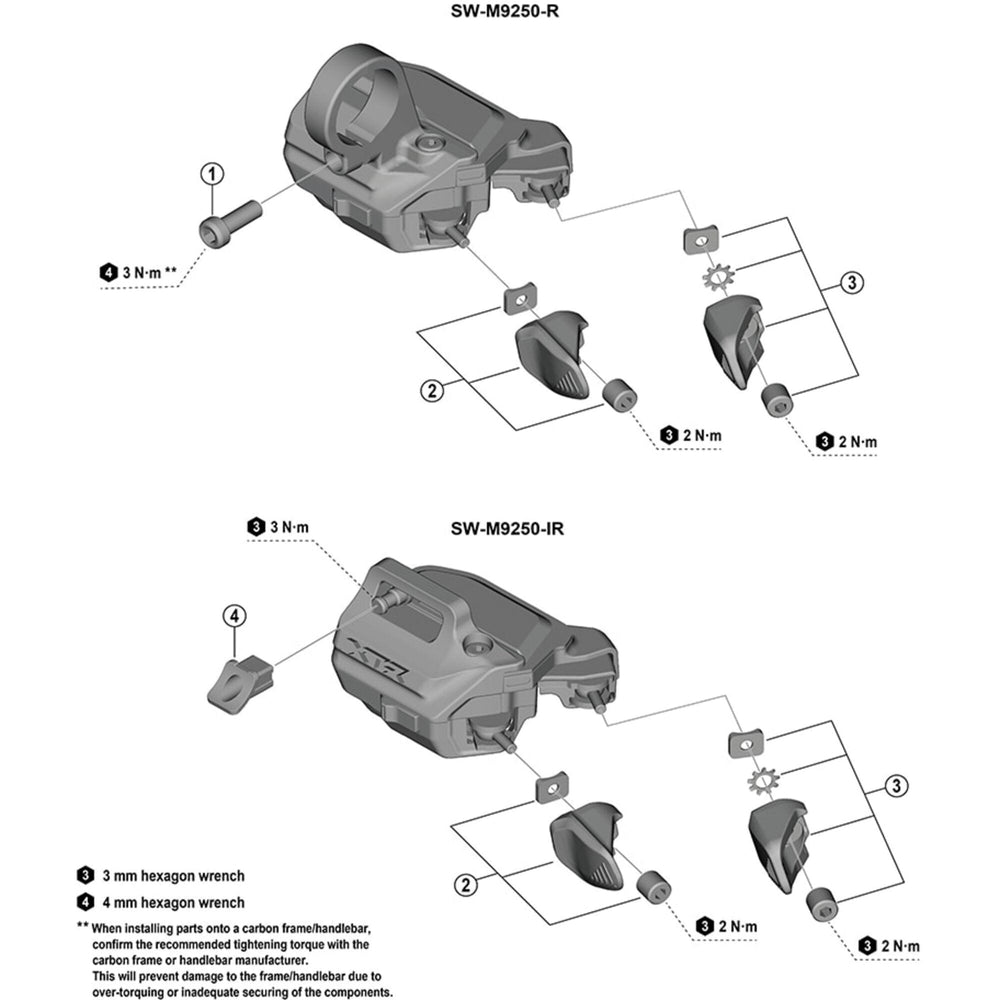 Shimano SW-M9250-R/IR lever unit X