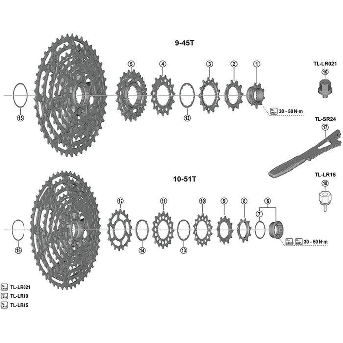 Shimano CS-M9200 lock ring with sprocket, 9T