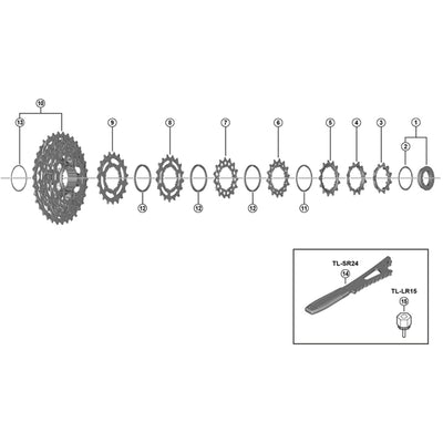 Shimano CS-R7101 Lock ring and washer