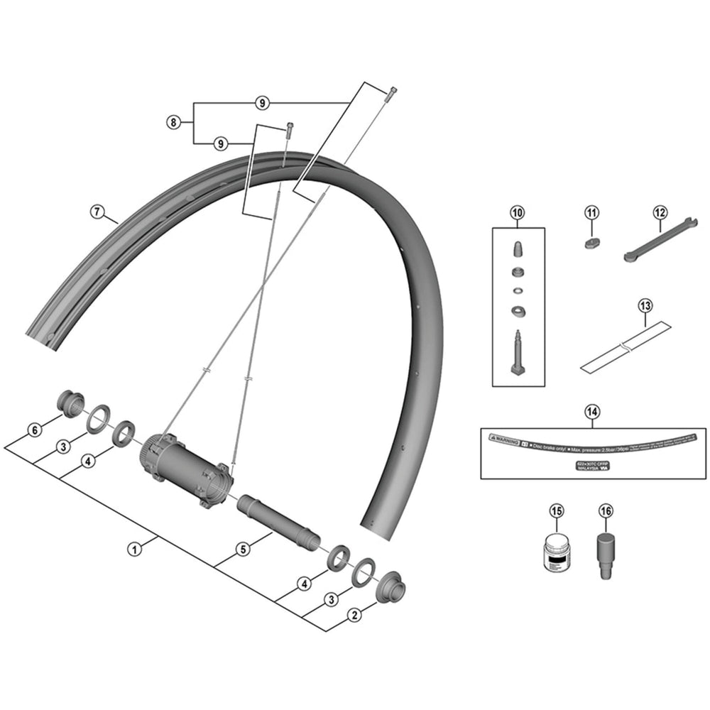 Shimano WH-M9200-TL-F15-B-29 hub axle