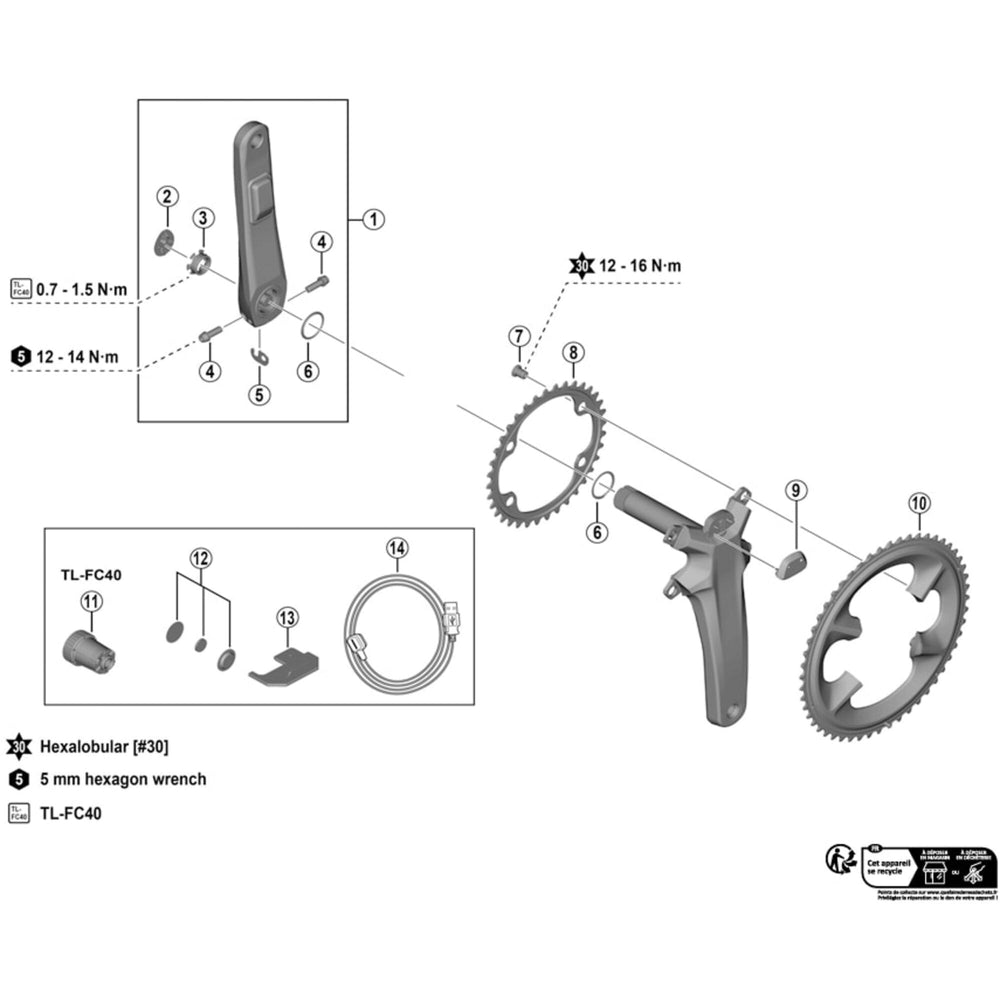 Shimano FC-09 Dura Ace 11 speed outer chainring, 54T-NJ for 54/40T